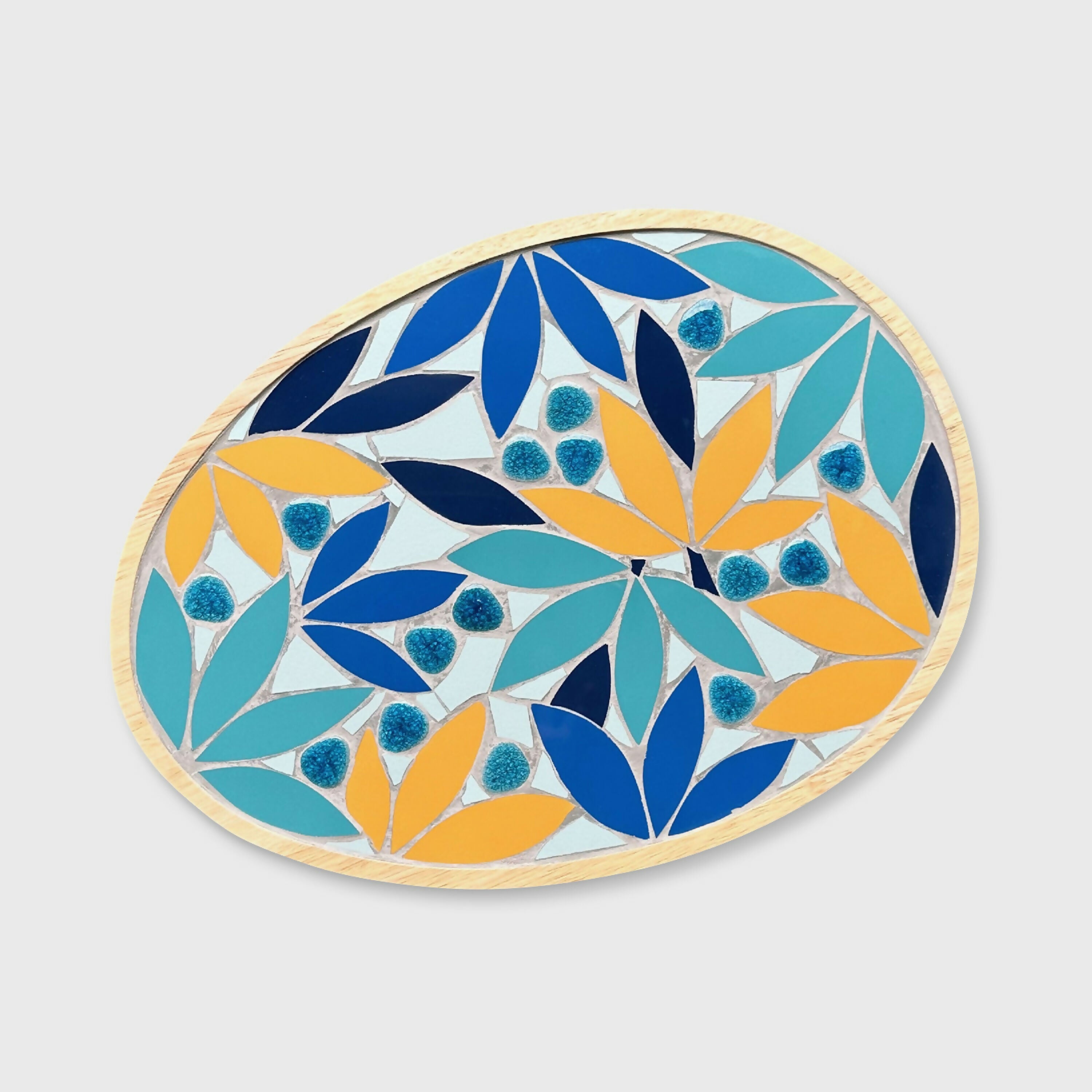 Plateau Magnolias Bleus et jaune d