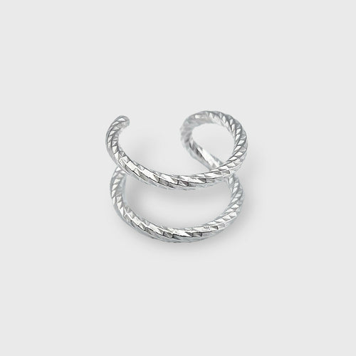 Boucle d'oreille earcuff Eclat en argent rhodié | EMPREINTES Paris - EMPREINTES Paris