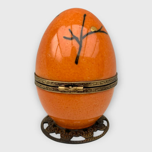chouette_hibou_owl_automne_orange_noir_foret_fleur_floral_cadeau-decoration_paques_automate_oeuf-style-faberge_cadeau-naissance_bebe_fete-des-meres_noce-porcelaine_limoges_enfantin_romantique_original_oeuf-collection_boite-a-musique_oeuf-musical_fanex-france | EMPREINTES Paris - EMPREINTES Paris
