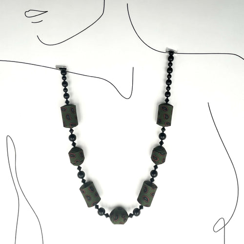 Sautoir cachemire vert bouteille | EMPREINTES Paris - EMPREINTES Paris