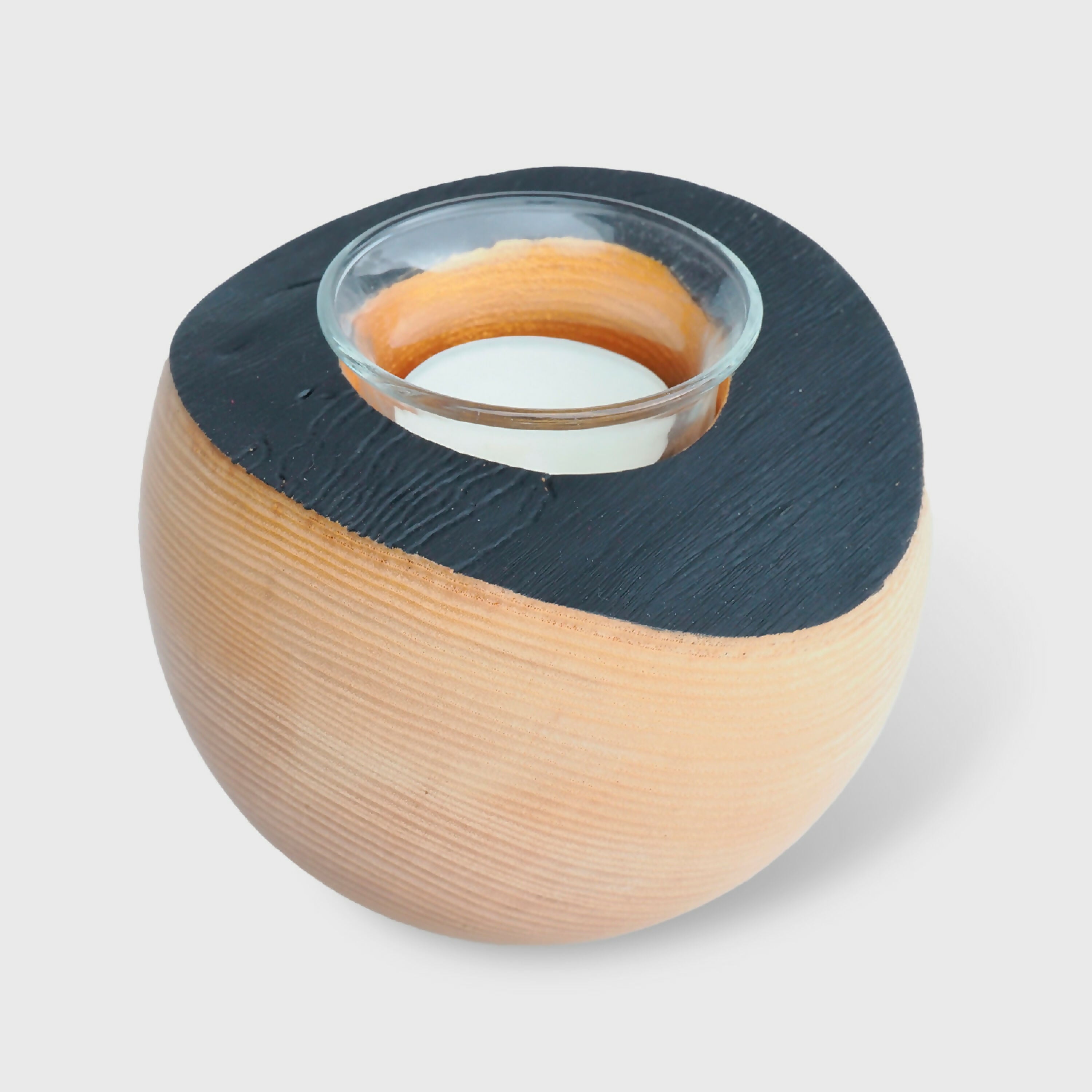 Bougeoir en frêne noir et or à bord naturel | EMPREINTES Paris