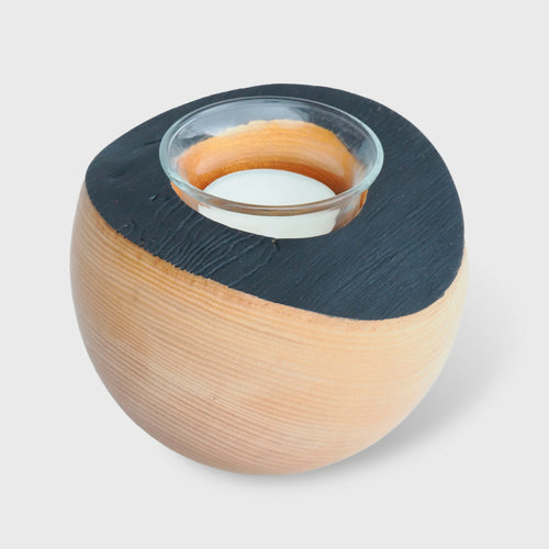 Bougeoir en frêne noir et or à bord naturel | EMPREINTES Paris - EMPREINTES Paris