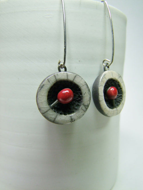 Boucles d'oreilles Miro blanc et rouge | EMPREINTES Paris - EMPREINTES Paris