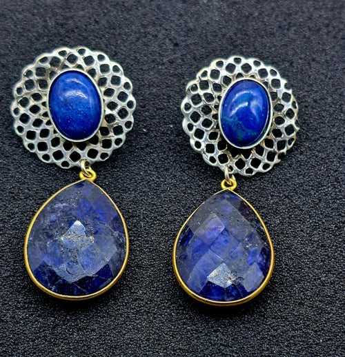 Boucles argent , Lapis lazuli 12 | EMPREINTES Paris - EMPREINTES Paris