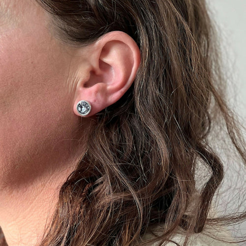 Boucles d'oreilles puces Stibine Argent | EMPREINTES Paris - EMPREINTES Paris