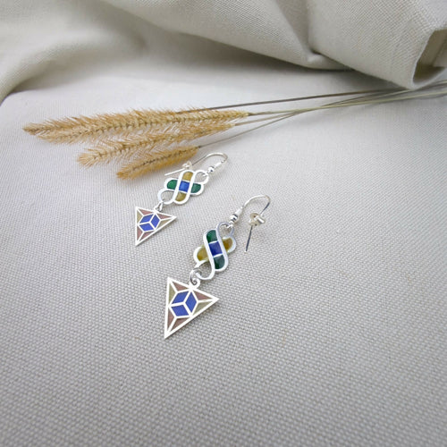 Boucles d’oreilles Rock métal– Émail Plique-à-jour sur Argent | EMPREINTES Paris - EMPREINTES Paris