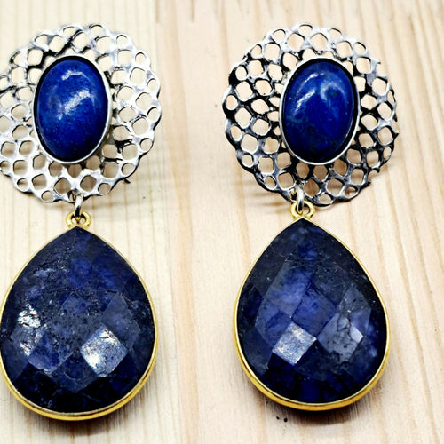 Boucles argent , Lapis lazuli 12 | EMPREINTES Paris - EMPREINTES Paris