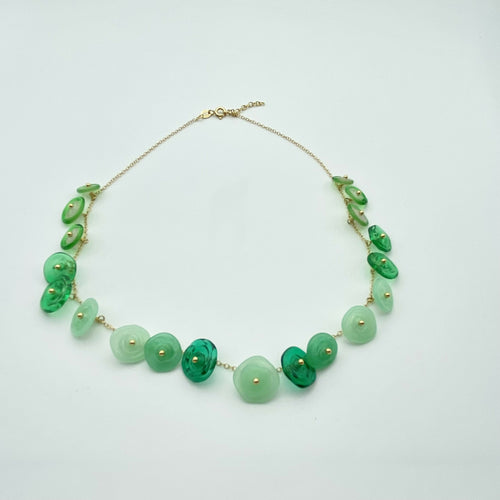 collier_en_perles_en_verre_camaieux_de_verts_avec_chaine_en_argent_plaquee_or_lathoumetie_helene copie | EMPREINTES Paris - EMPREINTES Paris