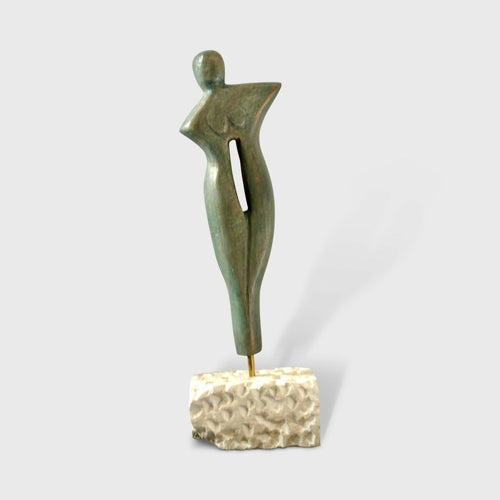 Figurine 3 en pierre calcaire de Crazannes, patiné bronze vert | EMPREINTES Paris - EMPREINTES Paris