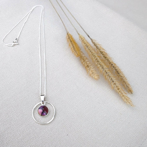 Collier en émail sur cuivre et sur feuille d'argent -Cerclage Argent | EMPREINTES Paris - EMPREINTES Paris