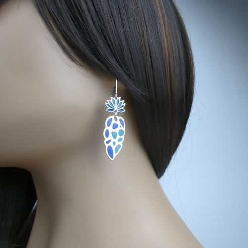 Boucles d’oreilles Tropicalia – Émail Plique-à-jour sur Argent | EMPREINTES Paris - EMPREINTES Paris