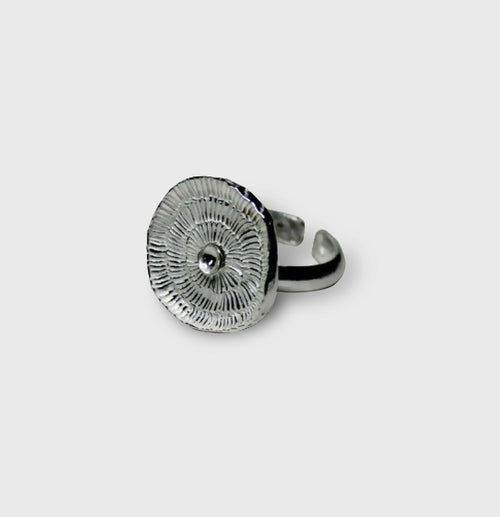 Bague en argent massif, Motif rondelle de bois | EMPREINTES Paris - EMPREINTES Paris