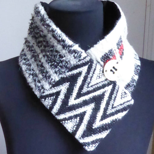 Col en laine blanc- noir | EMPREINTES Paris - EMPREINTES Paris