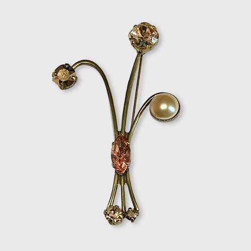 Broche Trois branches rose orangé | EMPREINTES Paris - EMPREINTES Paris