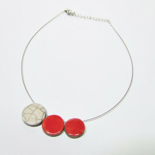 Collier Trio Plat rouge | EMPREINTES Paris - EMPREINTES Paris