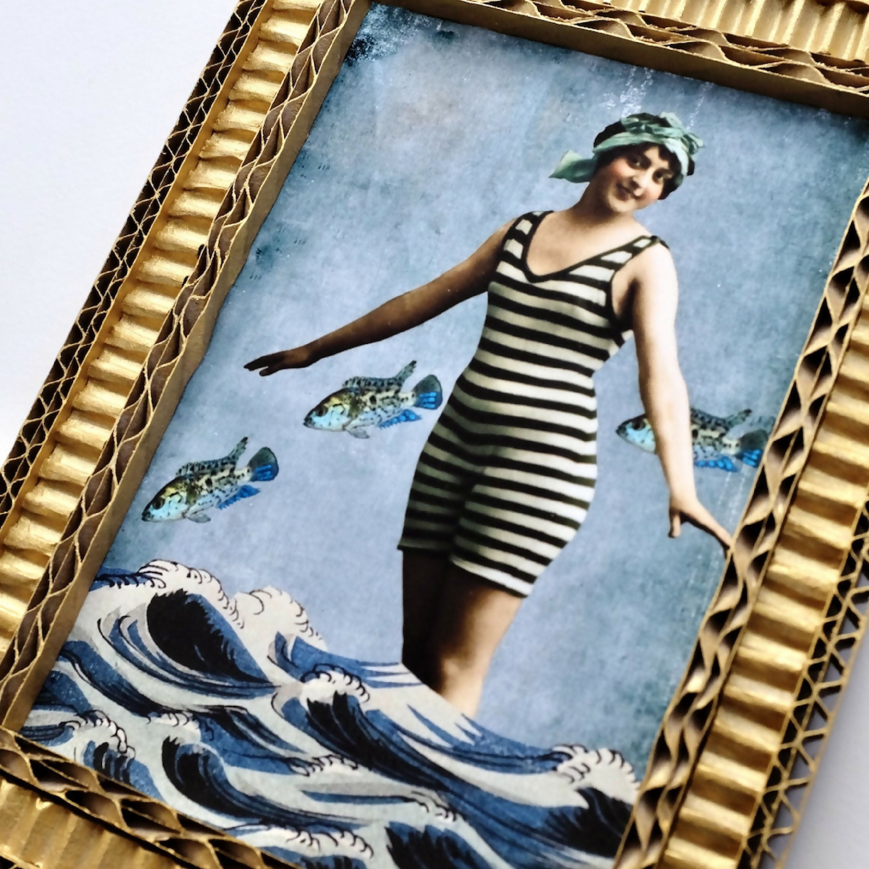 Cadre- Carte-postale Le bain de mer | EMPREINTES Paris