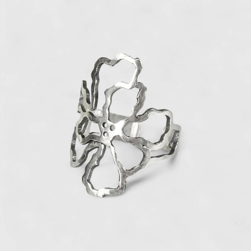Bague argent ajourée florale Magnolia | EMPREINTES Paris - EMPREINTES Paris