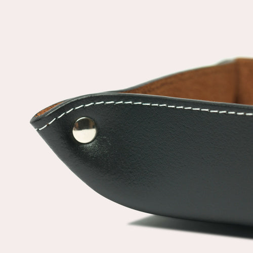 Vide-poche carré en cuir noir | EMPREINTES Paris - EMPREINTES Paris