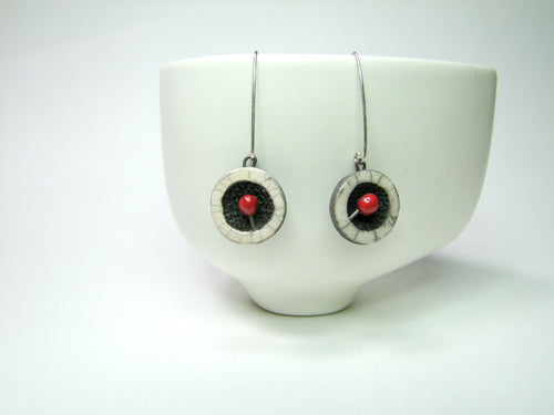 Boucles d'oreilles Miro blanc et rouge | EMPREINTES Paris - EMPREINTES Paris