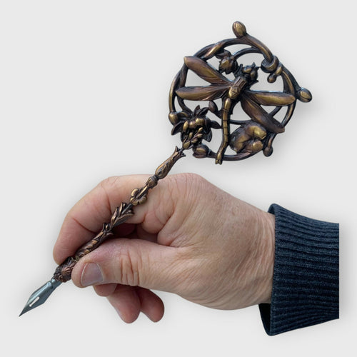 porte-plume, libellule, art déco, art nouveau, cadeau homme, instrument écriture, cadeau bureau, accéssoire bureau, objet collection, plume écrivain | EMPREINTES Paris - EMPREINTES Paris