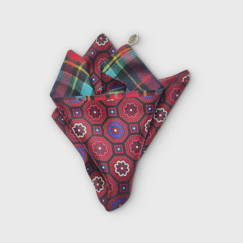 Pochette soie homme - check mosaiquerouge | EMPREINTES Paris - EMPREINTES Paris