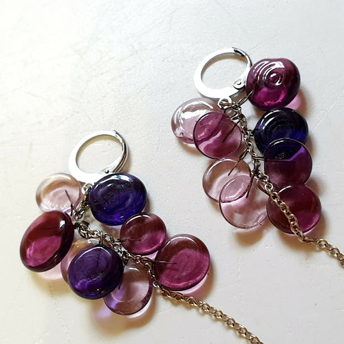 Boucles d'oreilles grappe en verre de Murano- 4 Coloris au choix | EMPREINTES Paris - EMPREINTES Paris