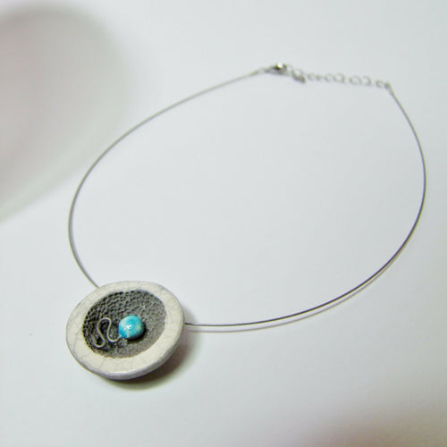 Collier Miro Coupelle blanc et bleu | EMPREINTES Paris - EMPREINTES Paris