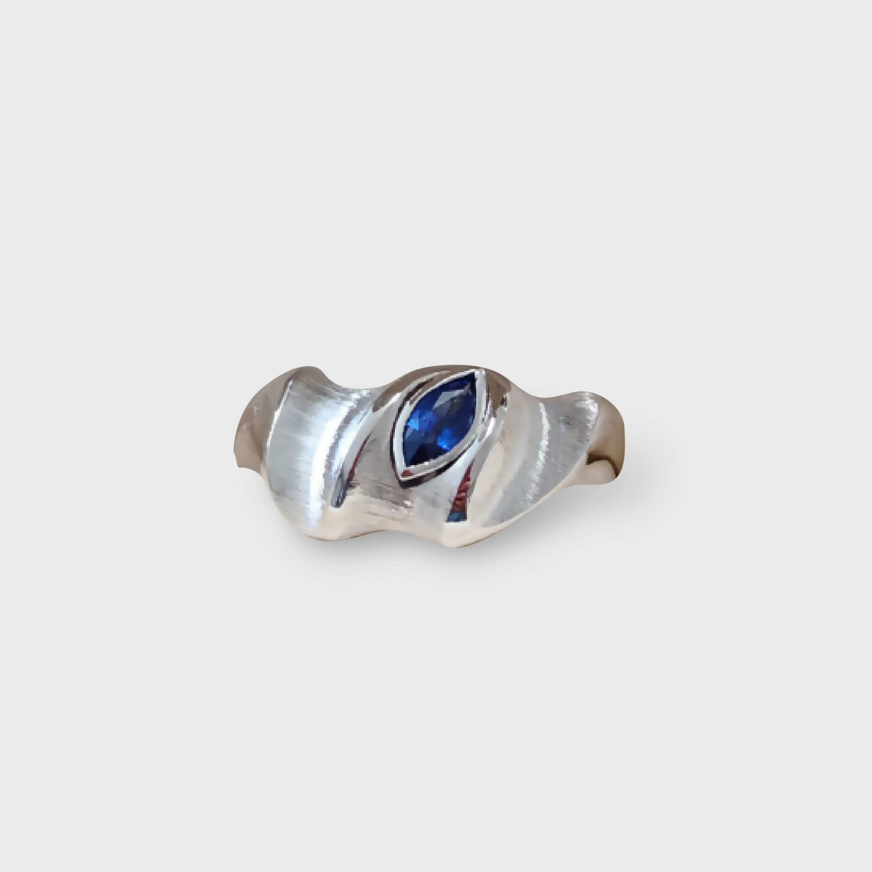 Bague en argent vague saphir bleu | EMPREINTES Paris