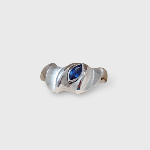 Bague en argent vague saphir bleu | EMPREINTES Paris - EMPREINTES Paris