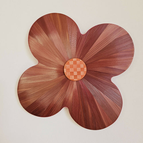 FlowerPower - fleur en marqueterie de paille bordeaux | EMPREINTES Paris - EMPREINTES Paris