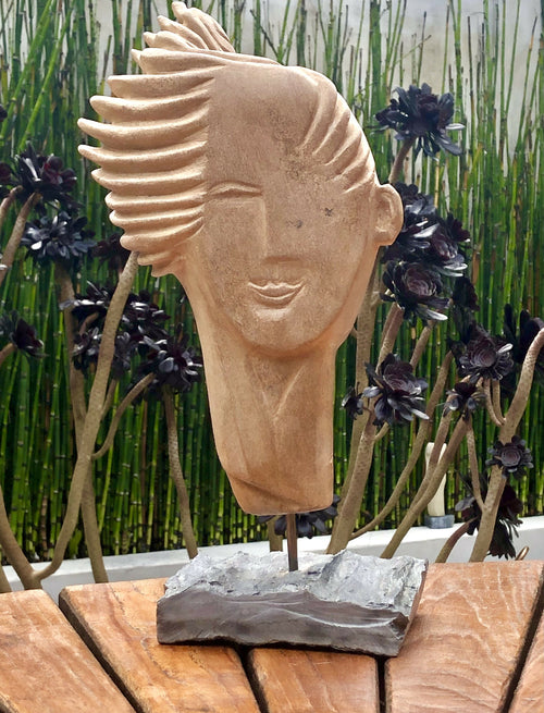 Symphonie, sculpture en stéatite terre de sienne | EMPREINTES Paris - EMPREINTES Paris