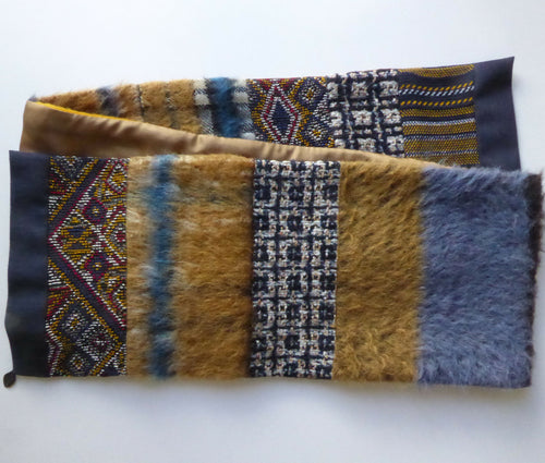 Écharpe hivernale -marine- ocre | EMPREINTES Paris - EMPREINTES Paris