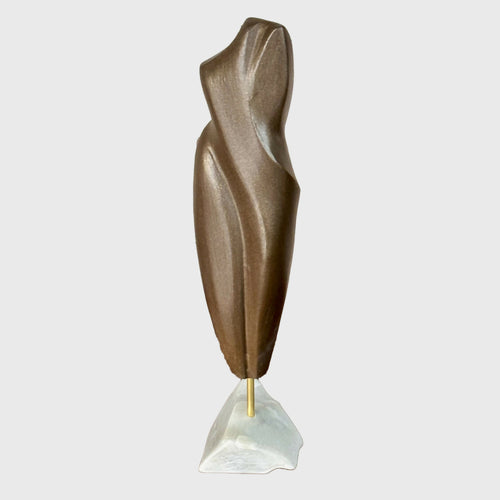 Figurine 24 en pierre calcaire, patine bronze, socle en en stéatite jade | EMPREINTES Paris - EMPREINTES Paris