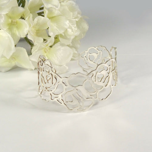 Bracelet argent ajouré floral Bouquet de roses | EMPREINTES Paris - EMPREINTES Paris