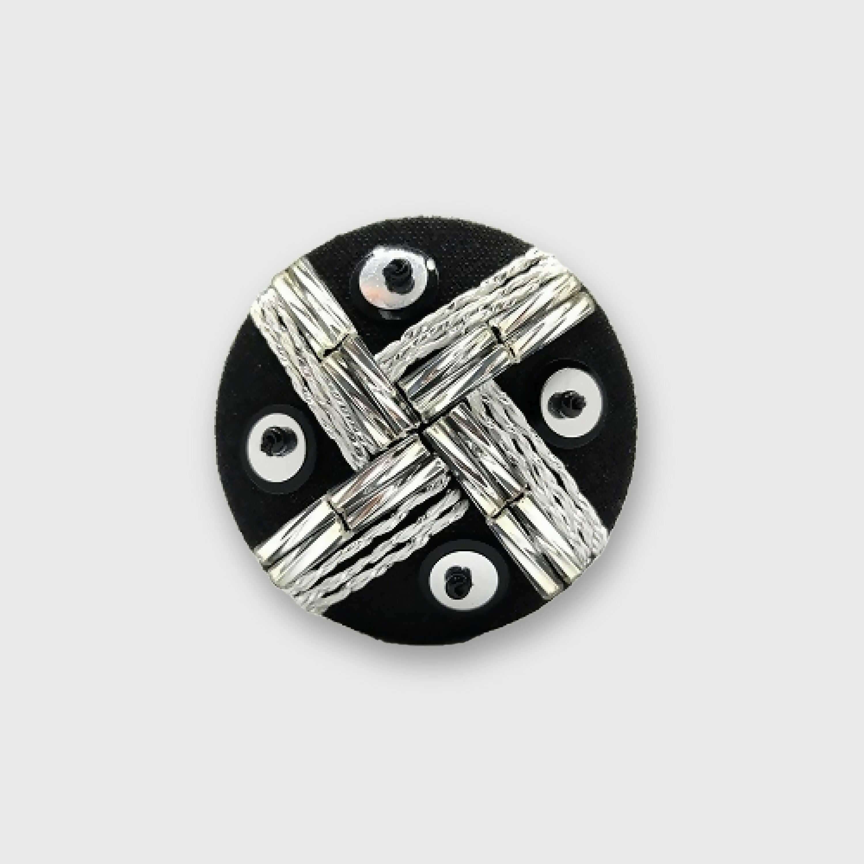 Broche Aimantée Tissage Argent - le bouton haute couture copie | EMPREINTES Paris