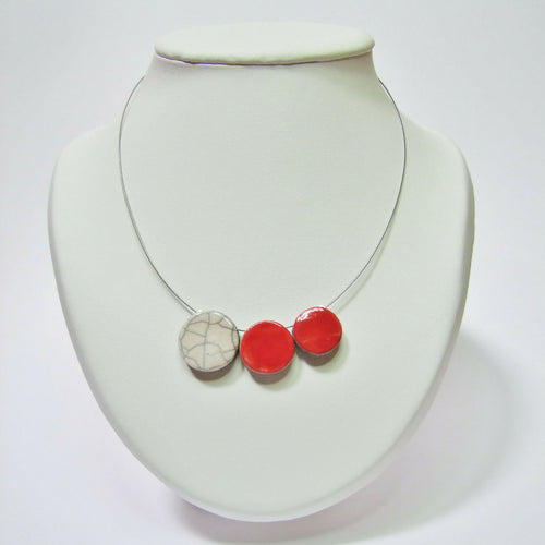 Collier Trio Plat rouge | EMPREINTES Paris - EMPREINTES Paris