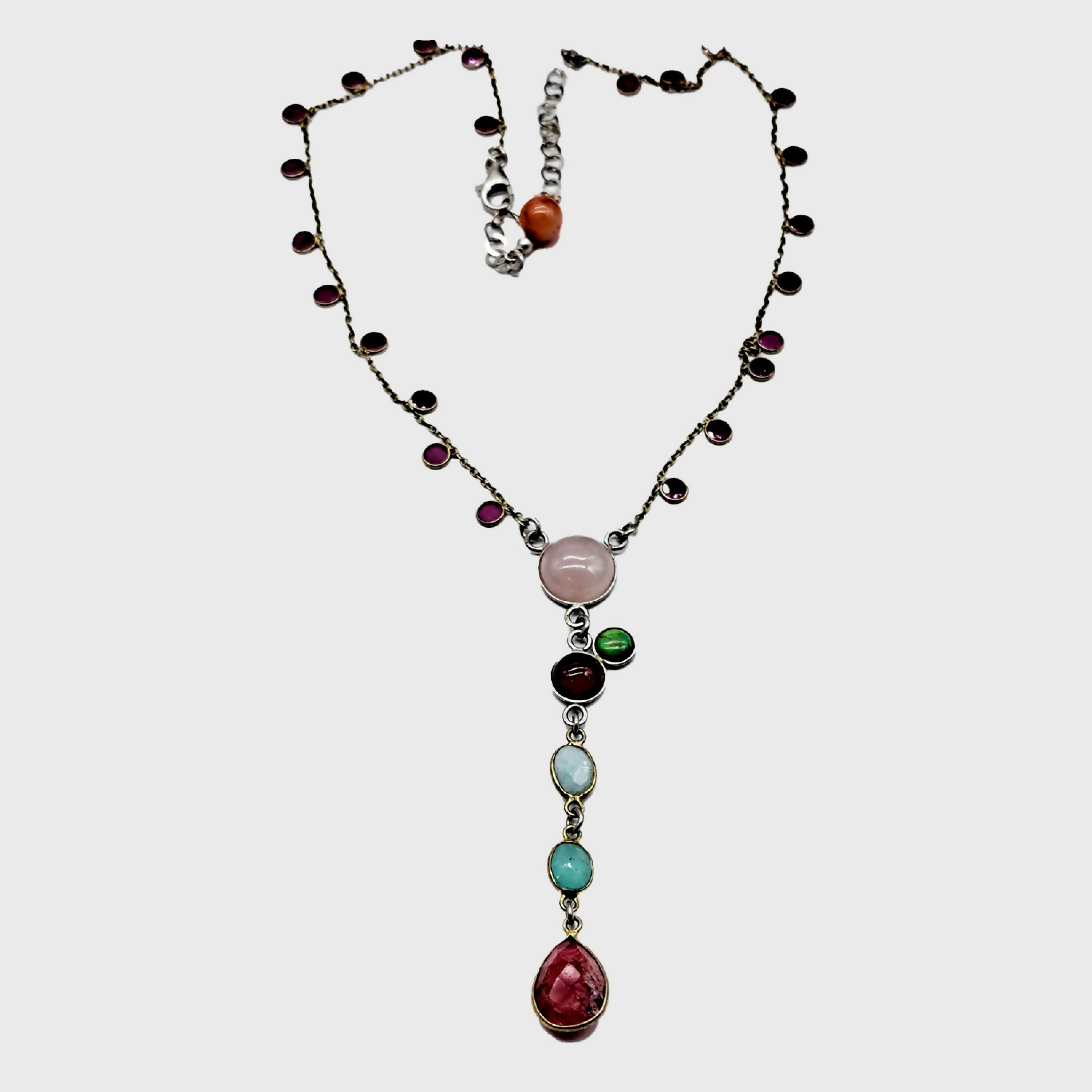 Collier argent rubis quartz rose | EMPREINTES Paris