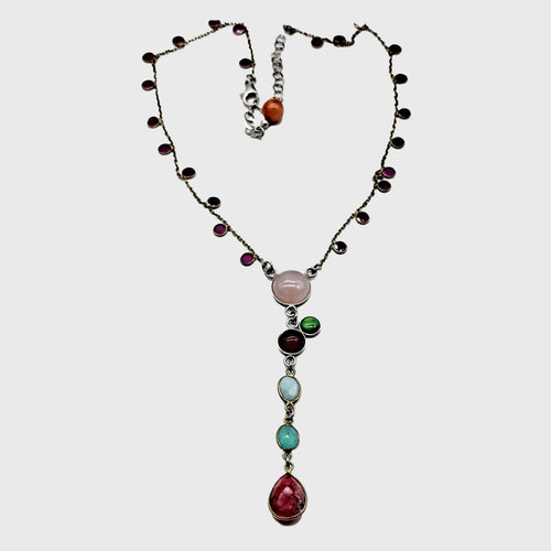 Collier argent rubis quartz rose | EMPREINTES Paris - EMPREINTES Paris