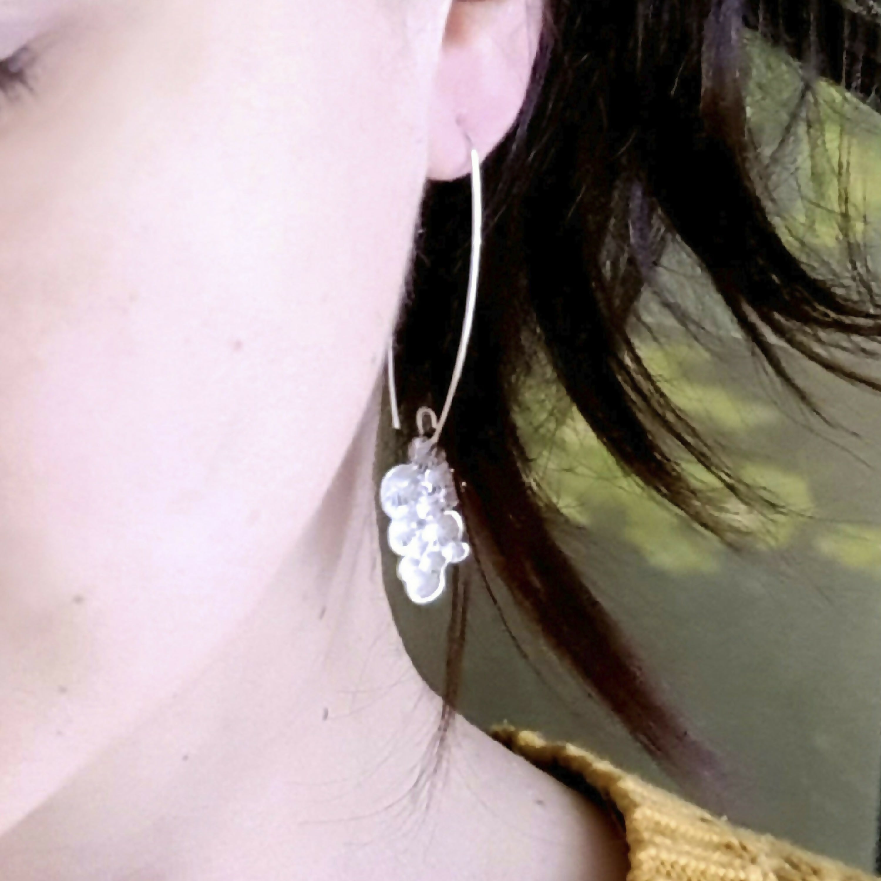 Boucles d’oreilles pendantes de la collection Corail, en argent massif recyclé | EMPREINTES Paris | EMPREINTES Paris