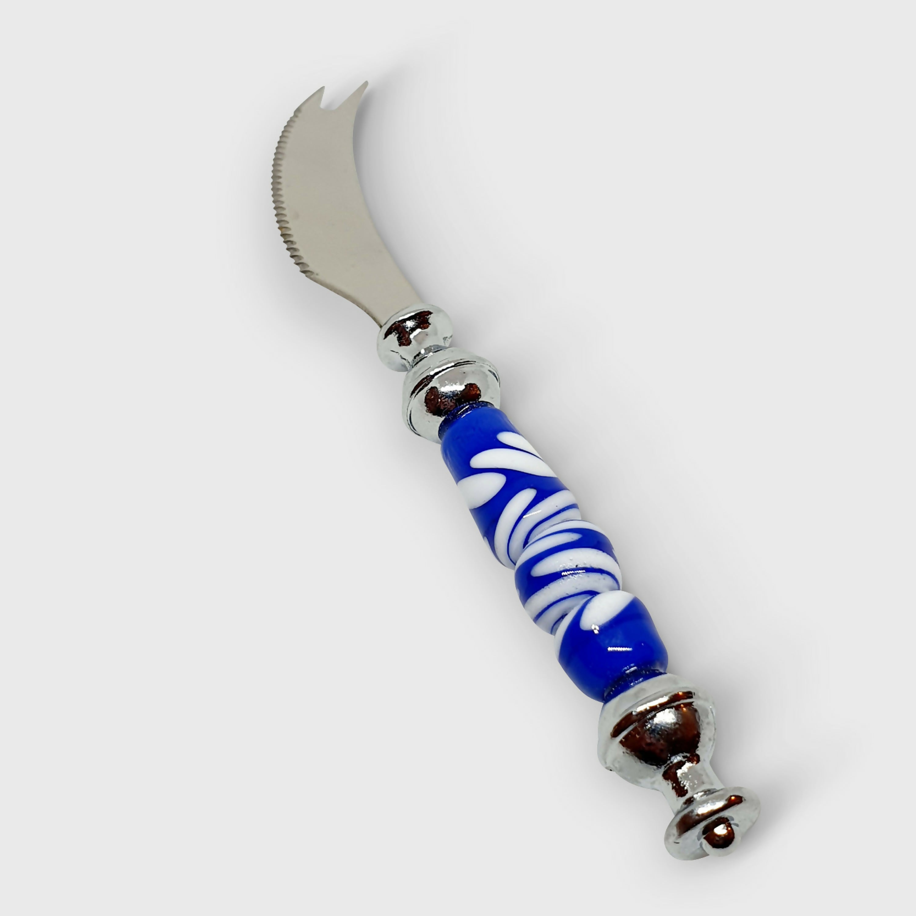 Couteau fromagette - Bleu / Epis blancs | EMPREINTES Paris