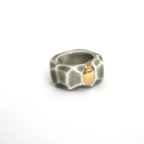 Bague facettée porcelaine et or | EMPREINTES Paris - EMPREINTES Paris