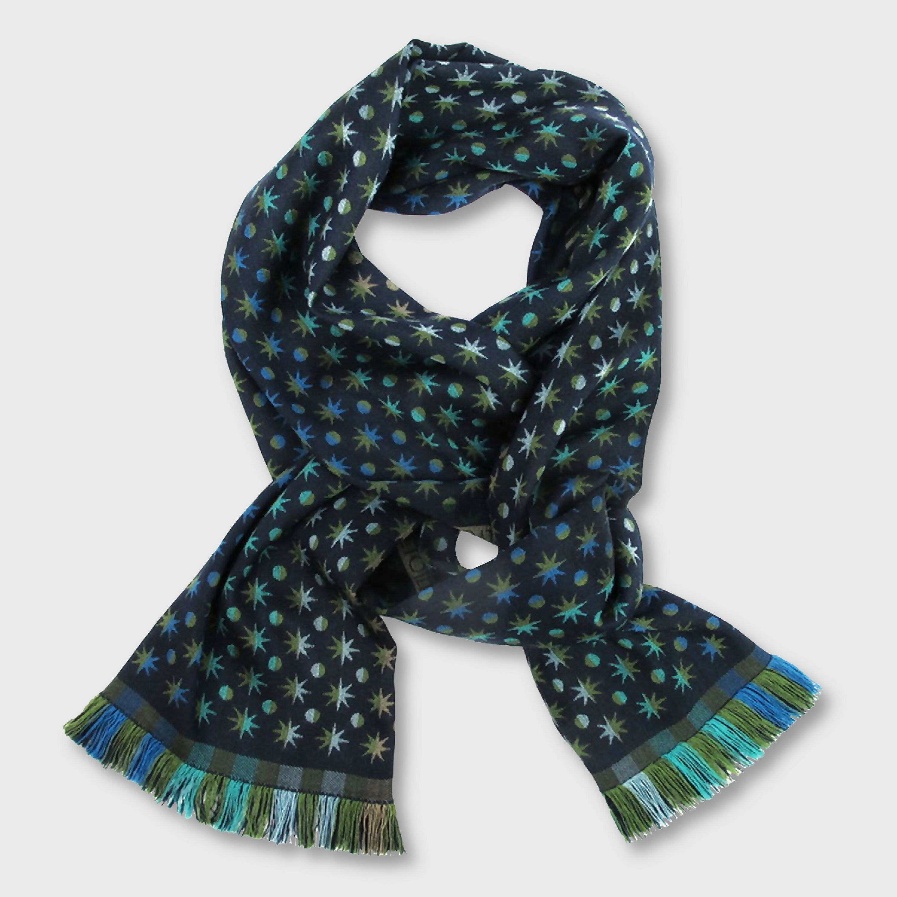 echarpe_etroite_laine_soie_multico_marine_etoile_sophie_guyot_soieries copie | EMPREINTES Paris