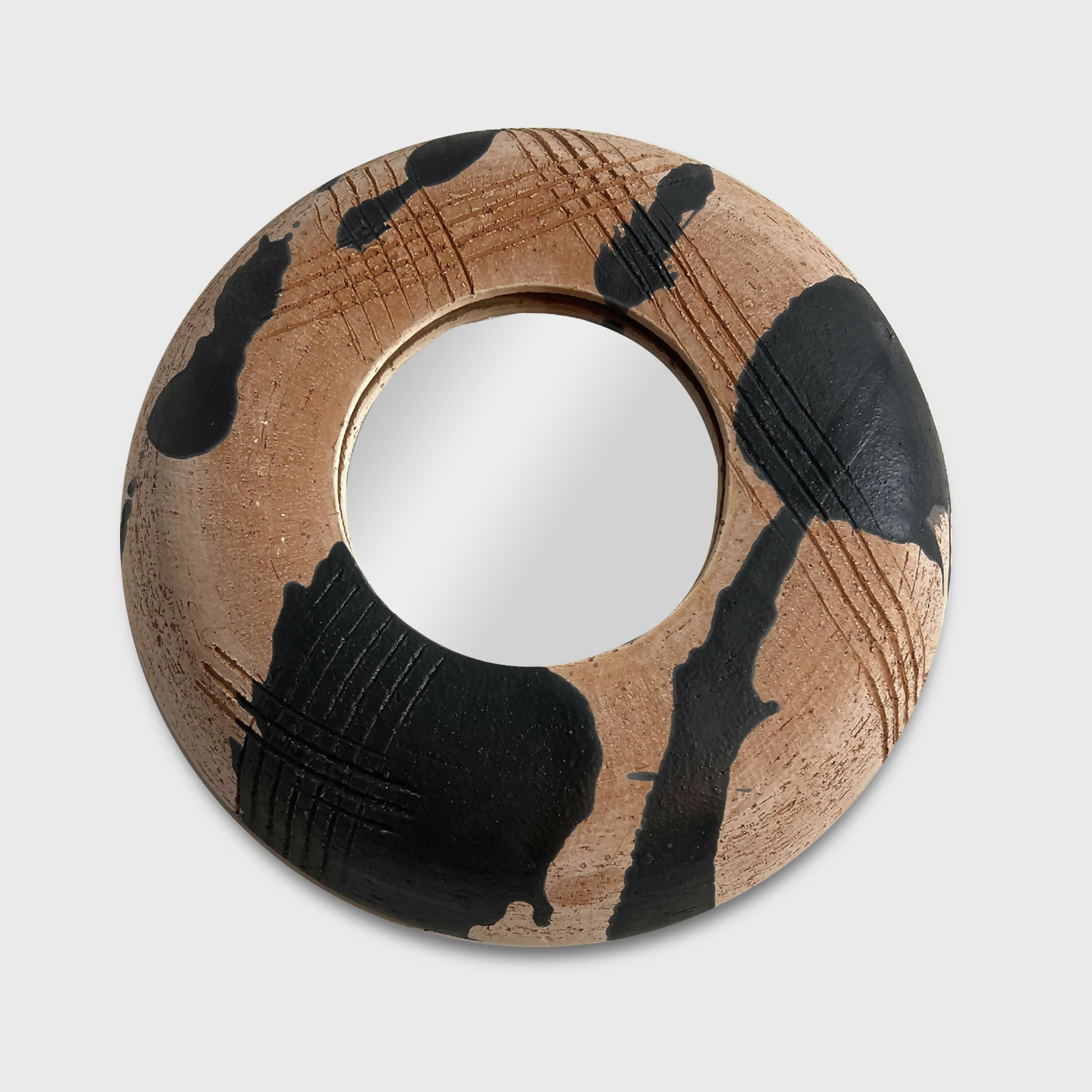Miroir Terracotta , en faience de toscane texturée - Taille S | EMPREINTES Paris