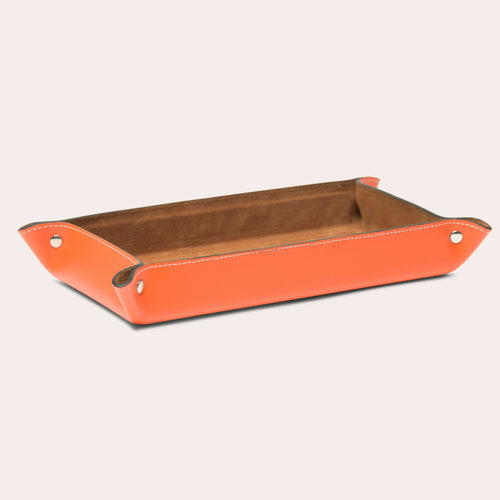 Vide poches rectangle en cuir orange | EMPREINTES Paris - EMPREINTES Paris