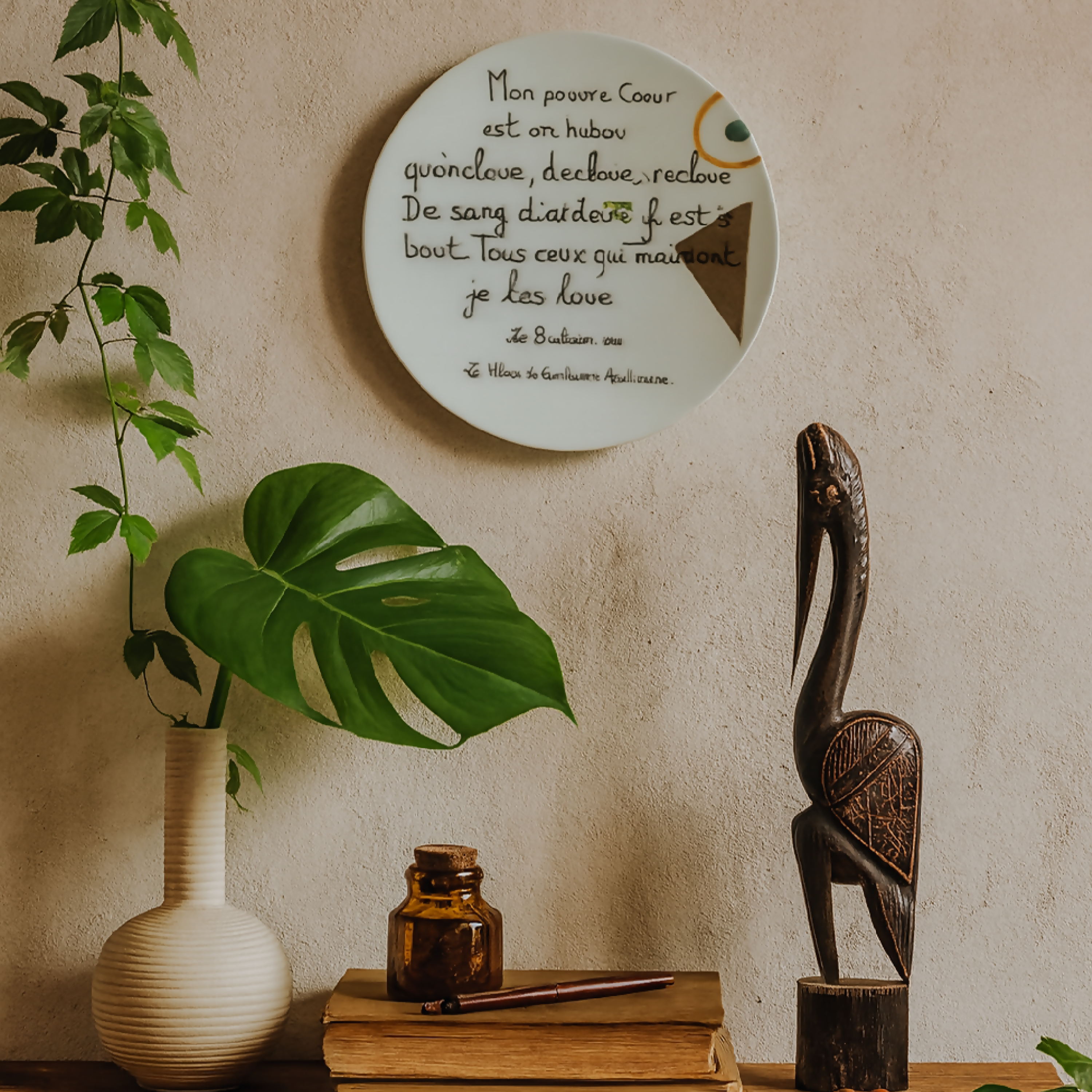 Assiette murale Poésie Apollinaire | EMPREINTES Paris