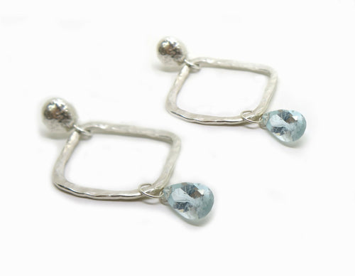 Boucles d’oreilles Argent et Aigues marines | EMPREINTES Paris - EMPREINTES Paris