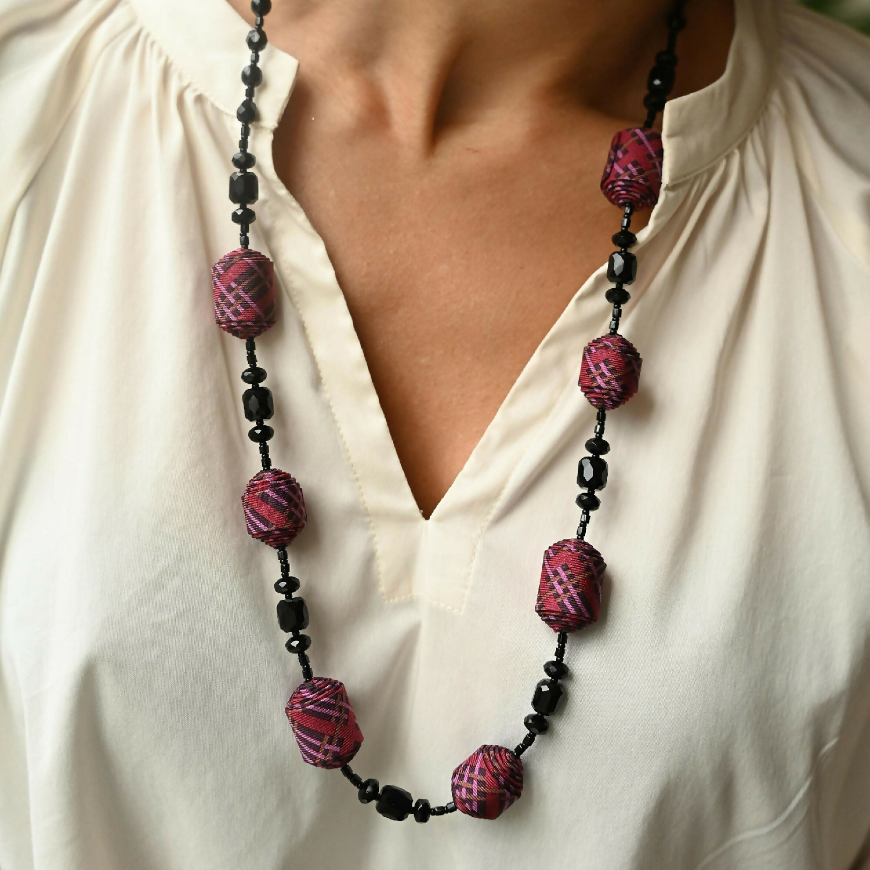 Sautoir écossais myrtille | EMPREINTES Paris