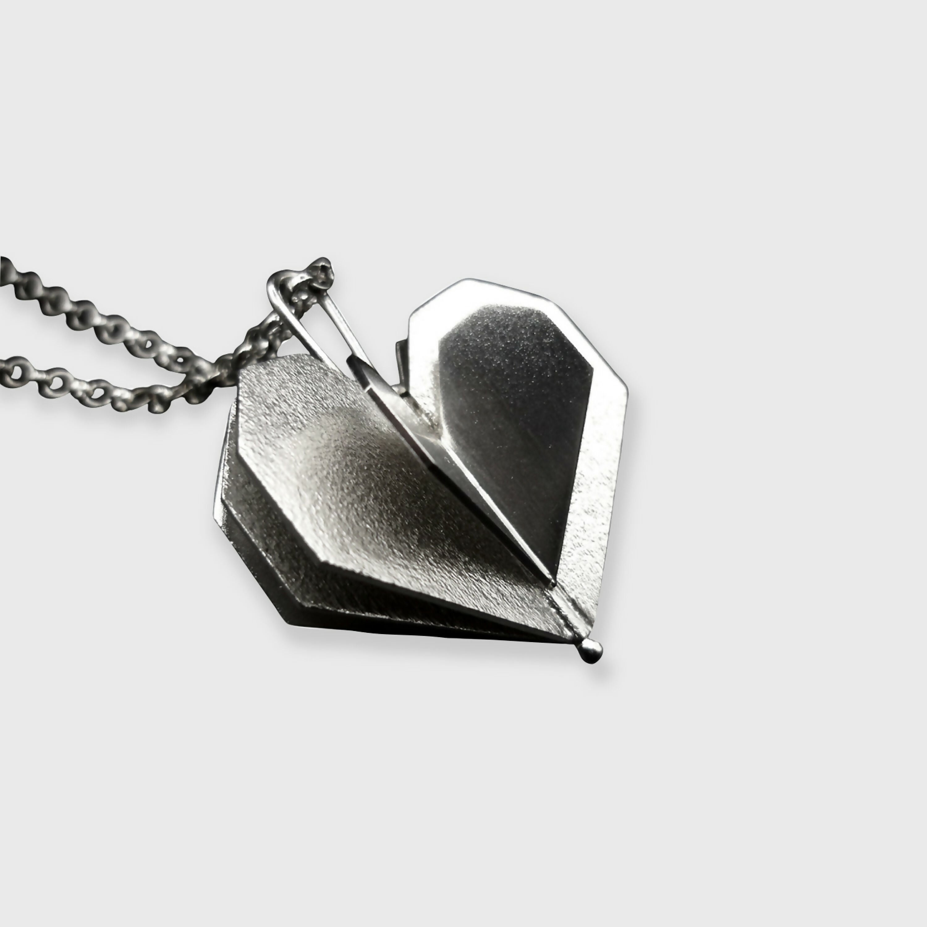 Sautoir coeur argent rhodié | EMPREINTES Paris