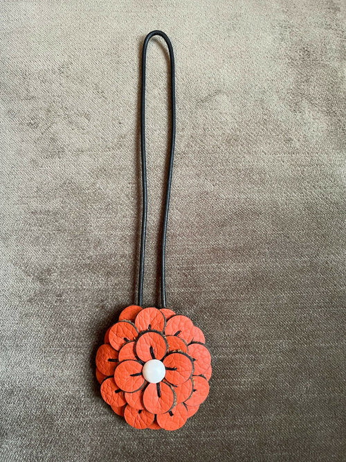 Petit bijou de sac en cuir orange et blanc | EMPREINTES Paris - EMPREINTES Paris