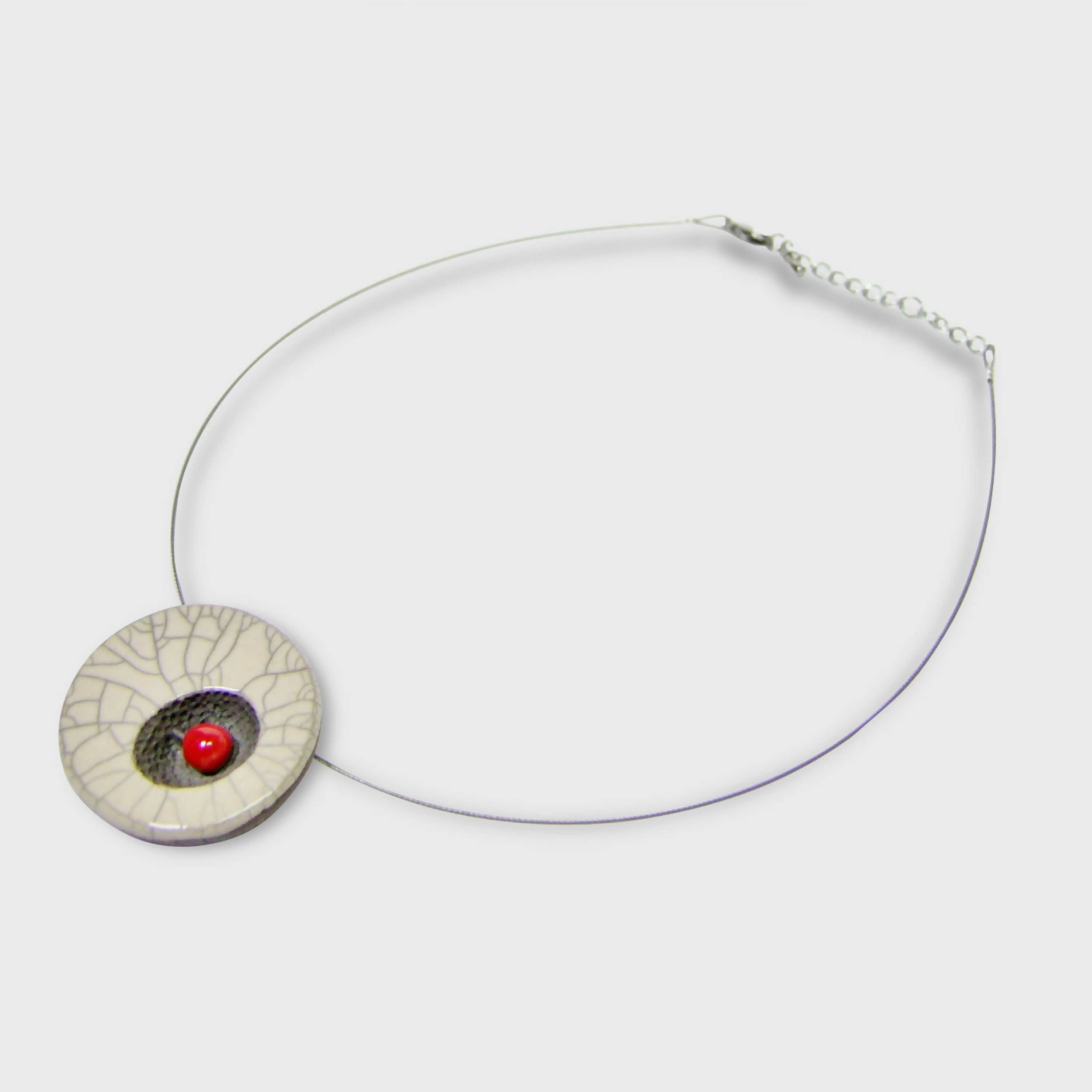 Collier Miro cratère blanc et rouge | EMPREINTES Paris